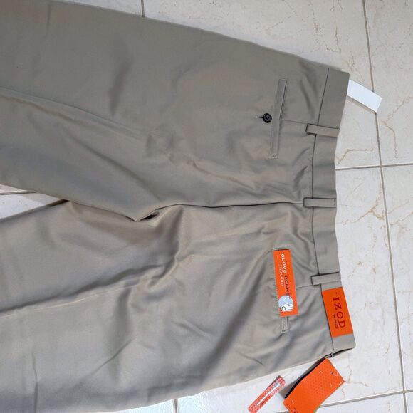 NEW $80‎ NWT IZOD XFG Swingflex Waist Golf Pants Khaki Beige  38x 30 Flat Front - Picture 16 of 16